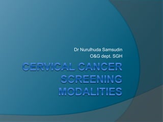 Dr Nurulhuda Samsudin
O&G dept. SGH
 