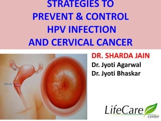 STRATEGIES TO
PREVENT & CONTROL
HPV INFECTION
AND CERVICAL CANCER
DR. SHARDA JAIN
Dr. Jyoti Agarwal
Dr. Jyoti Bhaskar
 