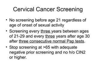 ROUTINE CERVICAL CANCER SCREENING GUIDELINES.ppt