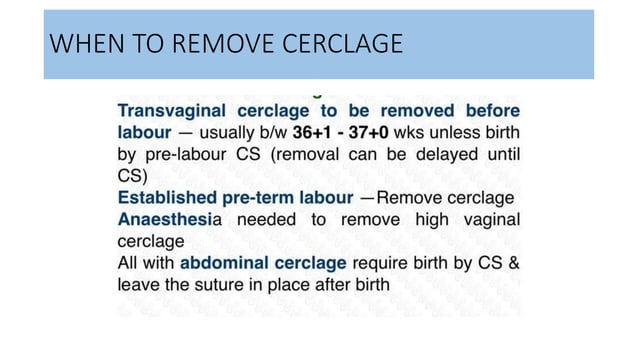 Cervical Cercalage Guidelines, it's types, indications and ...
