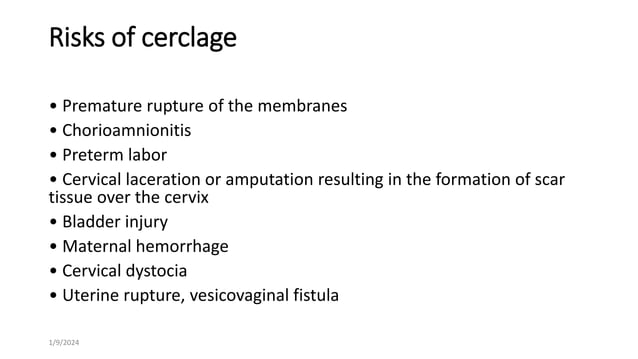 cervical cerclage.pptx | Pregnancy | Reproductive Health
