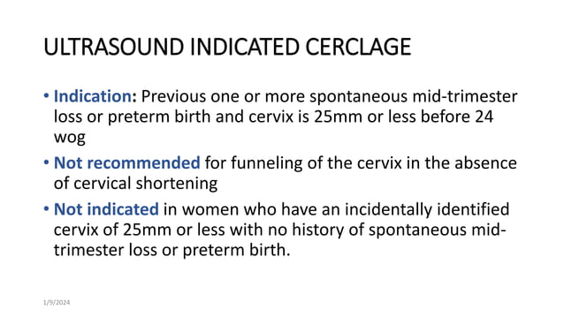 cervical cerclage.pptx | Pregnancy | Reproductive Health