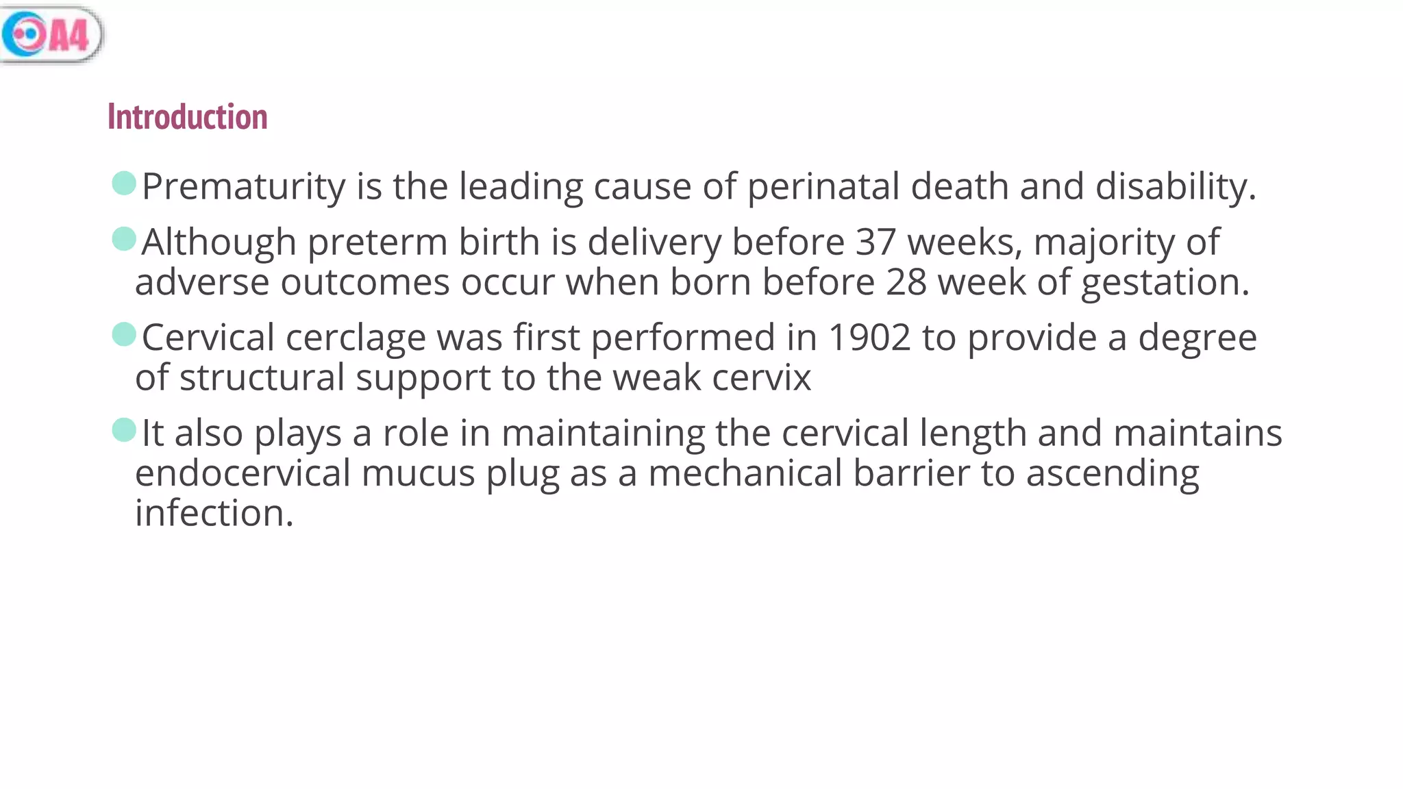 Cervical cerclage procedure | PPTX