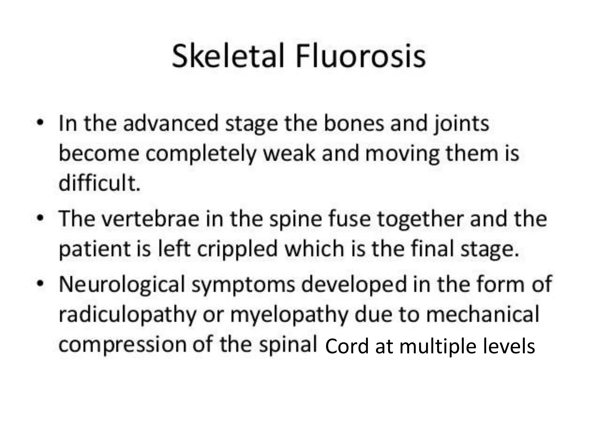 Cord at multiple levels
