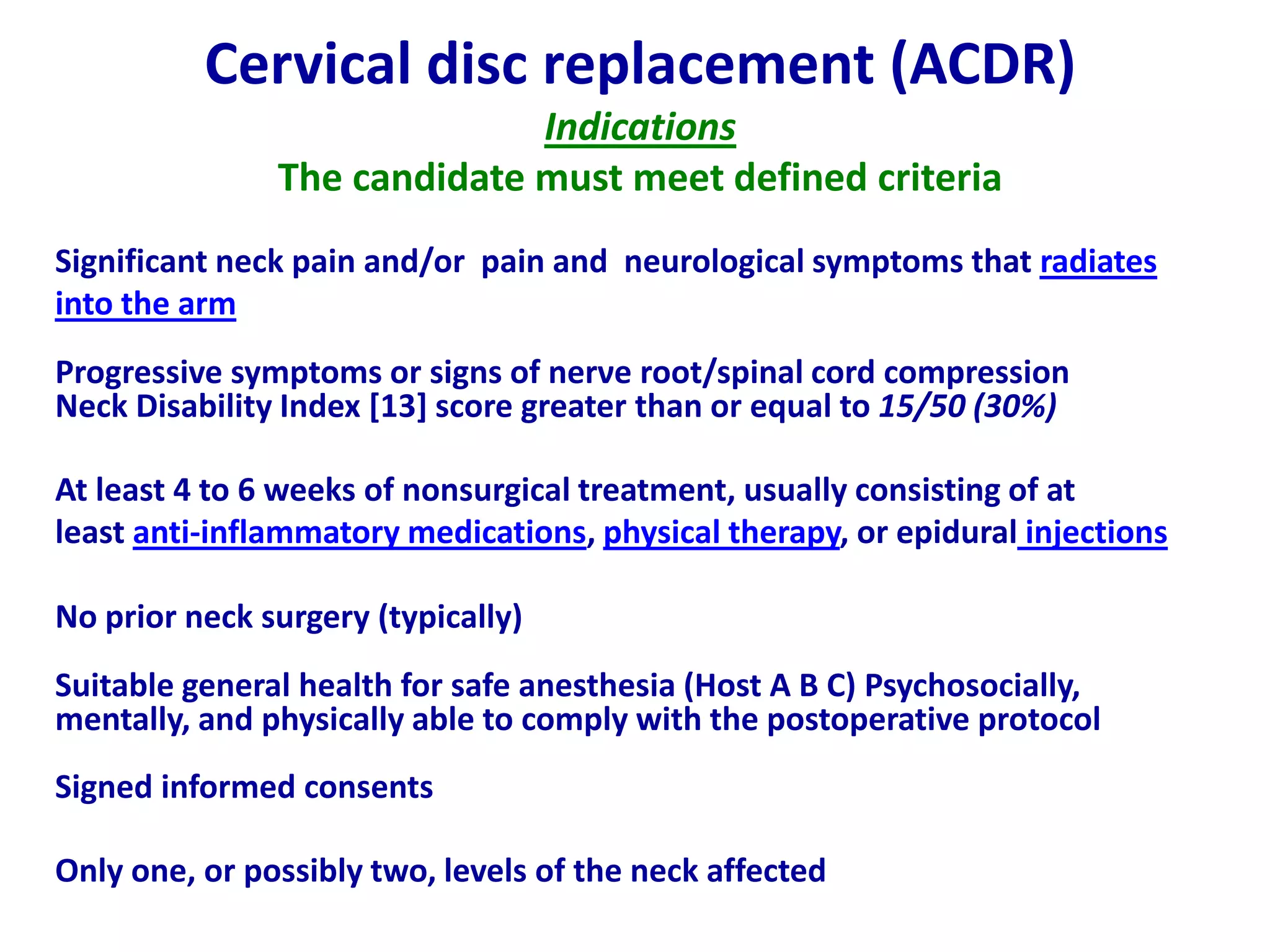 Cervical Disc Replacement | PPTX