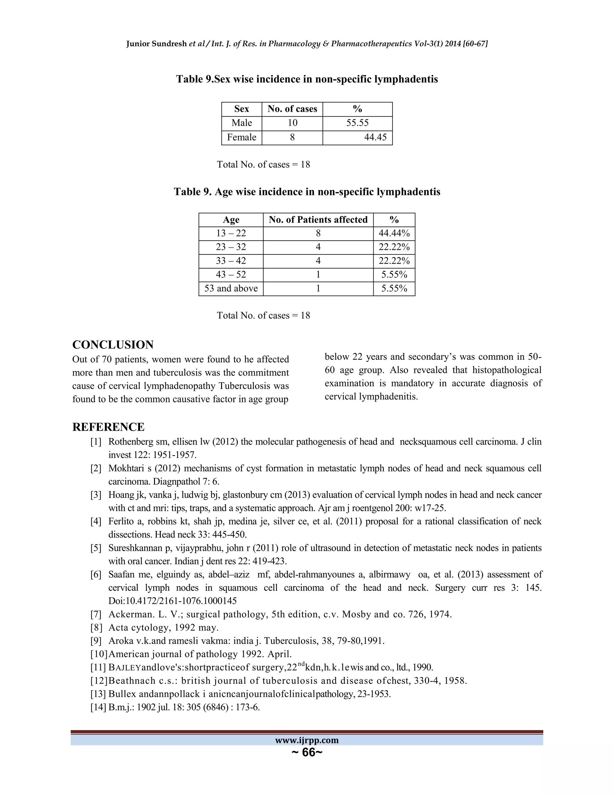 Cervical lymph node enlargement | PDF
