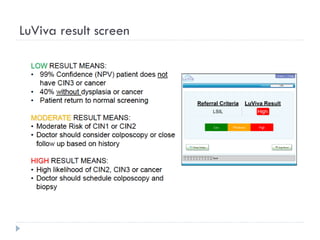 LuViva result screen
 