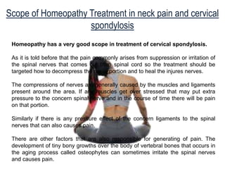 Best Homeopathic Medicines for Cervical spondylitis and neck pain | PPTX