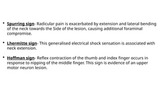 Lahrmets Sign Cervical spondylosis and cervical radiculopathy | PPTX
