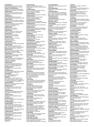 Galgos Whippet•
De qualidade, descendentes de Campeões, com LOP,
vacinas e Afixo reconhecido pela FCI. )212 743 024
Golden e Flat Coated Retriever•
Angelusparks. Criação conscienciosa de Golden e Flat
Coated Retriever. www.angelusparks.net )964 465 008
Golden Retriever•
Canil Quinta da Bruma. Ninhada disponível, isentos de
displasia, vacinados, desparasitados com microchip.
)917 880 350
Golden Retriever•
Excelente linhagem, descendentes de campeões.
Cachorros disponíveis.Afixo Casa Valprado. )914 514 016
Golden Retriever•
Cachorros com LOP e Afixo, descendentes de campeões.
terrasdarunce@gmail.com )933 941 103 ou 969 767 855
Golden Retriever•
Canil Royal da Quinta do Ribeiro. Cachorros disponíveis
com LOP e Afixo. www.quintadoribeiro.com
)244 840 279 ou 919 119 834
Golden Retriever•
Ninhada disponível com LOP e Afixo.
www.lobadourada.com )933 631 109
Golden Retriever•
Linhagem de campeões, Franco’s Valley, Sol d´Arena e
Terras de Colombo. Desde 350€. )937 355 649
Golden Retriever•
Quinta da Formiga. Cachorros disponíveis.
www.quintaformiga.net )964 039 689
Golden Retriever•
Descendentes de Campeões. LOP, vacinados e
desparasitados. Bom preço.
)934 455 744 ou 938 656 705
Golden Retriever•
Ninhadas disponíveis. Bom preço.
www.terradecolombo.cjb.ne )918 515 095 ou 963 098 637
Golden Retriever•
Cachorros descendentes de Campeões. Excelente
pedigree. LOP,Afixo e vacinados. Pais à vista e isentos de
displasia. www.valedabeloura.com )964 025 428
Golden Retriever•
Quinta da Cavada. Cachorros com LOP,Afixo, vacinados e
desparasitados, descendentes de Campeões.
www.quintadacavada.no.sapo.pt )918 406 109
Golden Retriever•
Casal da Brava. LOP e pedigree. Garantia de sanidade.
canildabrava@gmail.com )918 099 604
Golden Retriever•
Pai Campeão de beleza, pais isentos de displasia de anca
e cotovelo,Afixo “Casa de Hórus”, LOP, vacinados e
desparasitados. mail@vipdog.net
)962 996 836 ou 249 392 139
Golden Retriever•
Cachorros com LOP, vacinados, desparasitados, com
microchip. Filhos de Campeão, prontos para entrega.
geral@tyrus.pt )919 791 845 ou 934 607 810
Jack Russell Terrier•
Excelente ninhada, netos do Campeão do Mundo.
)962 396 437
Jack Russell Terrier•
Afixo D’Albreck. Ninhada disponível, filhos da Campeã de
Portugal. www.dalbreck.com )968 231 212
Kami-No-Michi•
Akita Inu. Filhos de Campeões do Mundo.
kami.no.michi.kensha@gmail.com
Komondor•
Cão Pastor da Húngria. Cachorros disponíveis. Cão
familiar, imponente, nobre, duro e silencioso. Excelente
cão de guarda, pois defende o dono e a propriedade até à
morte. komondor.pt@gmail.com )919 657 860
Labrador Retriever•
Ninhada com excelente pedigree (LOP). Mãe com teste de
displasia de anca. )912 483 843
Labrador Retriever•
Macho disponível para cruzas. Sensual Jack Lab of
Francos’s Valley.Várias vezes premiado. Cor bege.
)967 172 418
Labrador Retriever•
Cachorros filhos de dois campeões de beleza. Entregues
com LOP, vacinados, desparasitados, chip e Afixo.
)962 566 614
Labrador Retriever•
Amarelos e pretos. LOP, desparasitados, microchip.
)918 920 208
Labrador Retriever•
Macho amarelo, 2 anos com afixo Sol d'Arena disponível
para cruzas. )968 088 476
Labrador Retriever•
www.canilleziriaribatejo.no.sapo.pt )917 493 327
Labrador Retriever•
Cachorros amarelos, pretos e chocolate. Excelente
pedigree.Vacinados. LOP e Afixo. Pais à vista e isentos de
displasia. www.valedabeloura.com )964 025 428
Labrador Retriever•
Ninhada disponível. LOP, vacinados.Afixo Canil Quinta do
Forno. Marco de Canaveses. )918 253 431
Labrador Retriever•
Amarelos e pretos. LOP, vacinados e desparasitados.
Arruda dos Vinhos. )963 339 020 ou 917 071 711
Labrador Retriever•
Criamos qualidade. www.quintadassesmarias.com
)966 826 592
Labrador Retriever•
Ninhada disponível com LOP e Afixo “da Vinheira”.
cusbor@gmail.com
)918 752 224
Labrador Retriever•
Ninhadas ocasionalmente disponíveis. Com LOP,
vacinados, desparasitados e Afixo. C. Herdade da Confraria
)914 280 321
Labrador Retriever•
Beje e pretos. Excelentes linhas de sangue. LOP e Afixo.
Vacinados e desparasitados. Mealhada.
www.dal-canycorggo.net )919 326 312
Labrador Retriever•
Cachorros com LOP. www.tchukysplace.com )918 623 956
Labrador Retriever•
Cachorros de excelentes origens. LOP, vacinados,
desparasitados. Garantimos qualidade.
criacaodolabrador@sapo.pt )965 524 887
Labrador Retriever•
Amarelos e pretos.Desc.CH Port.e Cuba.Vacinas,
desparasitação.GarantiaVeterinária de Saúde.)939 044 998
Labrador Retriever•
Cachorros disponíveis.Afixo Sol d'Arena.Amarelos, pretos
e chocolates. )919 974 109
Labrador Retriever•
Machos disponíveis para acasalamento. Preto, amarelo e
chocolate.www.canilleziriaribatejo.no.sapo.pt )967 469 892
Lulu da Pomerânia•
Várias cores com LOP, miniatura, vacinados e
desparasitados. )963 456 392
Mastiff Inglês•
Canil Serra do Soajo. Bom caráter. )914 542 892
Mastim Napolitano•
Com afixo. Criação amadora em ambiente familiar
Descendentes de campeões.
vizirdealulya@gmail.com )926 142 435
Mastim Napolitano•
Cachorros filhos e netos de Campeões.Afixo Cetóbriga.
www.canilcetobriga.net )963 009 576
Montanha dos Pirinéus•
Ninhadas ocasionalmente disponíveis.Aceita-se reservas.
www.montanhadospirineus.com )919 296 947
Montanha dos Pirinéus•
Cachorros de grande porte, com LOP e Afixo. 4 gerações
de Campeões, pais à vista.
www.casadosonhobranco.com )962 888 240
Parson Russell Terrier•
Afixo Roseira Brava. Cachorros disponíveis.
www.roseirabrava.com )966 193 852 ou 966 377 087
Pastor Alemão•
Excelente ninhada com Pedigree, descendentes das
melhores linhas nacionais e Internacionais. Ótimo caráter.
)912 483 843
Pastor Alemão•
Excelentes cachorros com LOP,Afixo, linhagem alemã,
descendentes de Campeões, garantia.
www.quintadacavada.no.sapo.pt )918 406 109
Pastor Alemão•
Ninhada com LOP. Descendentes dos melhores cães do
mundo. )912 483 843
Pastor Alemão•
Canil Herdade da Confraria. Ninhadas ocasionalmente
disponíveis. LOP, vacinados, desparasitados e Afixo.
)914 280 321
Pastor Alemão•
Afixo Canil da Granja Nova. Ninhadas ocasionalmente
disponíveis, cachorros entregues com LOP, microchip,
vacinados e desparasitados. Pais isentos de displasia de
anca e cotovelo e ADN confirmado.
www.canilgranjanova.blogspot.com
)936 114 577
Pastor Alemão•
Cachorros com pedigree, LOP tatuado, pai importado da
Alemanha. Filhos de Campeão do Mundo. Reprodutores
com RX à displasia da anca. Faça-nos uma visita.
)968 130 327
Pastor Alemão•
Com LOP,Afixo,Tatuados, Microchip,Vacinados,
Desparasitados. Garantia de Doenças Congénitas.
www.pastordagala.no.sapo.pt )964 891 852
Pastor Alemão•
Canil Royal da Quinta do Ribeiro. Cachorros disponíveis
com LOP e Afixo. www.quintadoribeiro.com
)244 840 279 ou 919 119 834
Pastor Alemão•
Cachorros das melhores linhas de sangue mundiais.
www.festadahera.com )913 015 747 ou 918 773 969
Pastor Alemão•
Melhor Criador 2010. www.canilvalldupaco.com
)961 173 238 ou 915 158 770
Pastor Alemão•
Roy Terrae Lupiae: Melhor reprodutor Espanhol e Italiano
VA2 Italia Miia vom Huhnegrab Ch Int. Ch Portugal.
Ninhada disponível para reserva. )914 735 722
Pastor Alemão•
Linha de trabalho pretos e lobeiros. Progenitores muito
bons (RCI3 e BH, respectivamente) de excelentes
linhagens. Repetição de ninhada: a anterior deu cães
excepcionais de caráter e morfologia.Tudo à vista. LOP,
Afixo, desparasitação e vacinação.
zgamanunes@gmail.com )968 538 449
Pastor Alemão•
Canil Fonte dos Pastores. Cachorros disponíveis tatuados,
vacinados e microchipados. )965 292 880
Pastor Australiano•
Com LOP e Afixo. )916 035 805
Pastor Belga Groenendael•
Cachorros com excelente caráter e morfologia. LOP,Afixo,
vacinados, desparasitados e microchipados.
www.pastorbelgaterrasdopo.blogspot.com )939 425 832
Pastor Belga Malinois•
Cachorros filhos de cães de trabalho, ninhada com LOP.
)966 516 334
Pastor Belga Malinois•
Ninhada com LOP, vacinados, desparasitados. Desporto.
)914 193 742
Pastor Belga Malinois•
Cachorros com LOP,Afixo, vacinados e desparasitados.
Filhos de Campeão em Portugal e netos de Campeão na
Bélgica. Irmãos de cães premiados em provas de Agility.
Machosdisponíveisparamontas.
)939452648ou244872460
Pastor Belga Tervueren•
Excelente ninhada disponível com LOP, vacinados e
desparasitados. )918 216 605
Pastor Branco Suíço•
Ninhada disponível. www.demeritis.com )965 608 940
Pastor Holandês•
Linha de trabalho. Ninhada Disponível. )969 000 713
Pequinês•
Aceita-se reservas para cachorros. Com LOP. Cachorros
para Exposição e para companhia habitualmente
disponíveis. )917 237 903 ou 289 397 880
Pequinois•
Ninhada disponível, vacinados, desparasitados com LOP.
Pinhal Novo. )212 381 861 ou 963 503 934
Pequinois e Shih-Tzu•
Várias cores, boa linhagem com LOP. Brancos e outras
cores. )963 456 392
Pinscher•
Super miniatura/cavalinho com LOP. Muito boa linhagem.
Vacinados e desparasitados. )963 456 392
Pinscher•
Cavalinho/miniatura, ninhada com LOP, vacinados e
desparasitados. Boa linhagem.Algarve. )919 692 013
Pinscher e Shih Tzu•
Ninhadas disponíveis com LOP, vacinados
e desparasitados. )968 055 793
Pinscher Miniatura•
Vende-se macho com vacinas e desparasitações.
Santarém. )918 209 375
Pinscher Miniatura•
Ninhada disponível com LOP, vacinados desparasitados.
http://iorus.jimdo.com )963 906 688 ou 932 410 387
Pinscher•
Pequenos com LOP, 1ª vacina, castanhos afogueados.
Palmela. )212 382 753 ou 933 312 352
Pinscher•
Bebés miniaturas e Pug/Carlin,todos com LOP.)969 634 902
Pinscher•
Ninhada disponível,desparasitados e vacinas.)914 291 575
Podengo Português•
Médio Liso Afixo do Rio da Fonte. Cartaxo.
www.podengosriodafonte.blogspot.com )927 863 057
Podengo Português•
Médio Cerdoso Com LOP e Afixo "da Vinheira". Ninhada
disponível. cusbor@gmail.com )918 752 224
• Podengo Português
Pequeno Cerdoso Criação mais antiga da variedade, Pais
campeões. C.Albergaria )966 387 108
Presa Canário•
Ninhada disponível com LOP e vacinas. 968 061 508
Pug Carlin Com LOP, ninhada disponível, desparasitados e
vacinas. )914 291 575
Pug Carlin•
Excelente ninhada com boa linhagem. LOP,Afixo,
vacinados, desparasitados. Máscara definida.Aceita-se
reservas. Fazemos entregas. )914 735 039
Pug Carlin•
É raro, precioso, olhar terno, afetuoso, emotivo e
simpático. www.casadesuasvilas.com
)227 120 747 ou 933 547 484
Pug Carlin•
Com LOP, dourados lindíssimos, ninhada disponível.
)963 456 392
Retriever do Labrador•
Casa d'El Mar. Criação e seleção. Cachorros disponíveis.
www.canilcasadelmar.com )919 737 249
Retriever do Labrador•
Criação e seleção das melhores linhas de sangue do
Mundo. www.retrieverlabrador.com )962 396 437
Retriever do Labrador•
Ninhadas selecionadas com LOP e Afixo. Excelentes Linhas
de Sangue.Vários campeões mencionados no LOP.
www.pipinhaecompanhia.net )934 306 983
Retriever do Labrador•
Amarelos, pretos e chocolates. Com LOP e garantia,
vacinados. www.quintastacatarina.com )937 263 055
Retriever de Labrador•
Encosta dasAlfazemas,ninhada nascida a 23/05/2014
com LOP eAFIXO,descendência de campeões,com
desparasitações e vacinas.)918 617 310 ou 914 724 644
Retriever do Labrador•
Amarelos e pretos. Descendentes de Campeões, com LOP,
Afixo e garantia, ótimos exemplares.
www.canildomfuas.pt.vu )244 470 688 ou 914 323 841
Rough Collie•
Afixo Wonderfull Temptation. Cachorros com LOP,
microchip, vacinados e desparasitados.
www.wonderfulltemptationcollies.com )910 165 844
Rough Collie•
Cachorros com LOP, desparasitados, vacinados, netos
Campeões. )963 926 381
Samoiedo•
LOP,Afixo, M/F, facilidades, envio fotos.
macieiradoceu@iol.pt )913 396 211
Samoiedo•
Cachorros com LOP e vacinados. )962 587 895
São Bernardo•
Cachorros com LOP, pais Campeões. Bom preço.Aceita-se
reservas.Venha vê-los. Santarém. )965 657 554
São Bernardo•
Ninhada disponível. Pelo comprido com LOP e Afixo.
Vacinados e desparasitados. )918 622 190
www.saobernardosdovaledepimpearl.blogspot.pt
São Bernardo•
Excelente LOP, vacinados, desparasitados. Pais à vista.
)915 565 460
São Bernardo•
Geração de Campeões,garantias e facilidades,envio todo o
país.www.casaldaeira.com.pt )227 120 747 ou 933 547 484
São Bernardo•
Cachorros, vacinados, LOP e Afixo. Descendentes de
Campeões. Pais à vista e isentos de displasia.
www.valedabeloura.com )964 025 428
São Bernardo•
Machos e fêmeas tricolores. Pais à vista. Muito meigos
com LOP, vacinados, desparasitados. Pinhal Novo.
)212 381 861 ou 963 503 934
São Bernardo e Labrador•
Linha de Multi Campeões.
)962 782 560 ou 963 103 289
Schnauzer Gigante•
Pretos com LOP. Excelente ascendência com Campeões.
Bom preço. )963 040 315
Schnauzer Gigante•
“De Barbarrija”. Caráter e equilíbrio. Excelente
ascendência, melhores linhas mundiais. Informações e
reservas. )966 060 022
Schnauzer Gigante•
Ninhada com LOP. Cachorros para companhia e guarda.
Excelente caráter.Azeitão. )962 936 593 ou 212 245 235
Schnauzer Miniatura•
Sal e Pimenta. Schnauzer Gigante negro.Afixo “Casa
de Hórus”. Multi Campeões, várias vezes BOB do ano.
Cachorros ocasionalmente disponíveis.Aceita-se reservas.
mail@vipdog.net )249 392 139 ou 962 996 836
Schnauzer Miniatura•
Ninhada preto e prateado, linhas de Campeões. Com LOP
e Afixo Casa de Fausto. )212 974 429 ou 917 114 636
Schnauzer Miniatura•
Ninhada brancos, linhas de multi-campeões, únicos em
Portugal. Com LOP e Afixo Casa de Fausto.
)212 974 429, 917 114 636 ou 967 180 762
Schnauzer Miniatura•
Ninhada sal e pimenta. Com LOP, pais importados,
descendentes de campeões. )919 361 938
Schnauzer Miniatura•
Fragas do Douro. Preto e preto/prata. )912 423 536
www.fragasdodouro.com fragasdodouro@netcabo.pt
Serra da Estrela•
Criação exclusiva com Afixo, LOP, Chip,Vacinas e
desparasitados. Descendentes de Campeões.
www.canildoaltodouro.com )918 225 368
Serra da Estrela•
Cachorros filhos de CH Portugal, LOP, vacinados e
microchip. info@casadeloas.com.pt )937 265 072
Serra da Estrela•
Criação exclusiva, LOP,Afixo, vacinas, chip, desparasitados.
Filhos de Campeões.
http://terrasdecister.blogspot.com )960 071 405
Serra da Estrela•
Criação exclusiva, com LOP,Afixo Canil das Roupeiras.
)936 396 740 ou 258 733 573
Setter Inglês•
Afixo Quinta do Meirinho. )964 051 970
Setter Irlândes•
Procura-se macho para cruza ou compra-se cachorro ou
macho jovem registados. )917 340 518
Shar Pei•
Dourados e pretos. Exc. LOP e Afixo, vacinas,
desparasitação, garantia, vet. de saúde )939 044 998
Shar Pei•
Ninhada disponível, filhos de CH Portugal.
)968 055 051
Shar Pei•
Vale dos Raposinhos. CH.Port/Esp/Inter.
www.sharpeivale.com )917 302 496 ou 966 349 885
Shar Pei Miniatura•
Mini-Pei. Único criador em Portugal. Ninhada disponível.
)917 302 496 ou 966 349 885
Shar Pei•
Cachorros disponíveis, linhagem de Campeões Mundiais.
)261 449 536, 966 047 094 ou 919 974 109
Shar Pei•
Branco, preto, vermelhos e bege.Afixo e LOP.Vacinados,
qualidade garantida. Entregas em todo o país e ilhas.
)962 783 494 ou 243 323 275
Shar Pei•
Cachorros disponíveis, com LOP e Afixo.
www.sharpeidegalaouchi.com )968 566 877 ou 963 046 024
Shih Tzu•
Cachorros tricolores e preto e branco. Pais à vista. Com
LOP, vacinados, desparasitados. Pinhal Novo.
)212 381 861 ou 963 503 934
Shih Tzu•
Da Casa d’Argonça. Criação e seleção. Cachorrinhos com
LOP e Afixo. Brancos. Porto. )912 845 228
Spitz Anão•
Ninhada disponível, várias cores, criados em ambiente
familiar, desparasitados, vacinados.
http://animaissublimes.blogspot.com )917 634 020
 