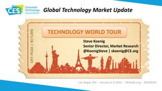 Global Technology Market Update
TECHNOLOGY WORLD TOUROFF-PEAK|RETURN
Steve Koenig
Senior Director, Market Research
@Koenig...
