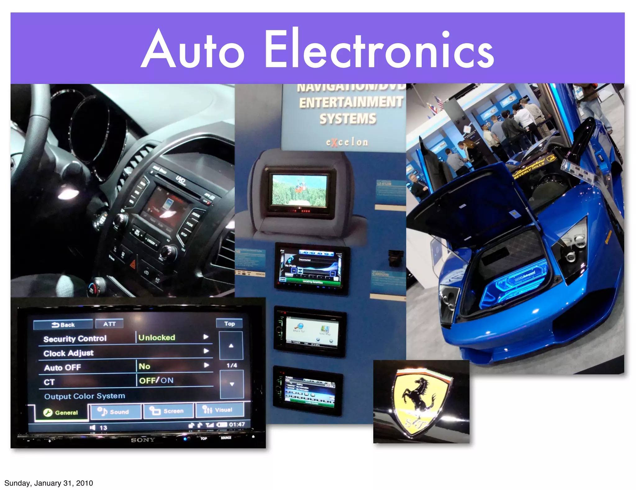 Auto Electronics




Sunday, January 31, 2010
 