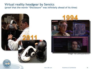Virtual reality headgear by Sensics (proof that the movie “Disclosure” was infinitely ahead of its time) Image: via  Lonelysandwich 