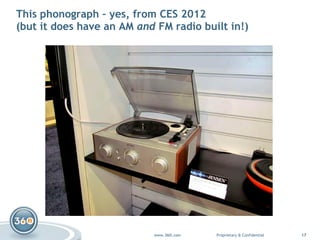 This phonograph – yes, from CES 2012 (but it does have an AM  and  FM radio built in!) 