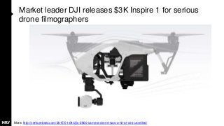 Market leader DJI releases $3K Inspire 1 for serious
drone filmographers
More: http://venturebeat.com/2015/01/04/djis-2800-camera-drone-was-a-hit-at-ces-unveiled/
 