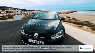 Valeo - Assistance à la conduite ecruise4U, système Xtravue pour recevoir des
informations d’autres véhicules équipés, Nearshield 360AEB.
 