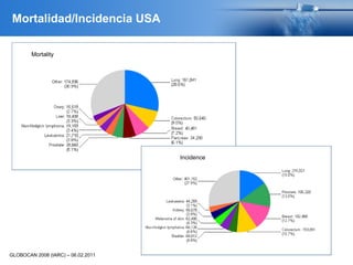 Mortalidad/Incidencia USA
Mortality
Incidence
GLOBOCAN 2008 (IARC) – 06.02.2011
 