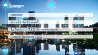 2
3DS.COM©DassaultSystèmes|ConfidentialInformation|2/1/2019|ref.:3DS_Document_2015
Who is the New Consumer?
Consumer Experiences in 2030
Summary
Top Trends from CES 2019 in Home & Lifestyle
Introduction
 