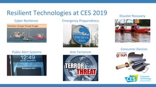 Cyber Resilience
Public Alert Systems Anti-Terrorism
Emergency Preparedness
Disaster Recovery
Rotterdam: Stronger Through Struggle
Resilient Technologies at CES 2019
Consumer Devices
 