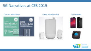5G Narratives at CES 2019
Carrier Initiatives Fixed Wireless BB 5G Devices
 