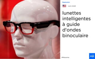 82
lunettes
intelligentes
à guide
d'ondes
binoculaire
#Metaverse
Qualcomm
vuzix shield
 