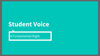 Student Voice
A Fundamental Right
 