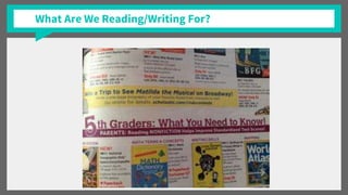 What Are We Reading/Writing For?
 