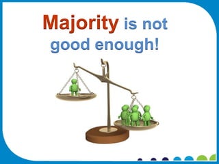 Majority is not
good enough!
 