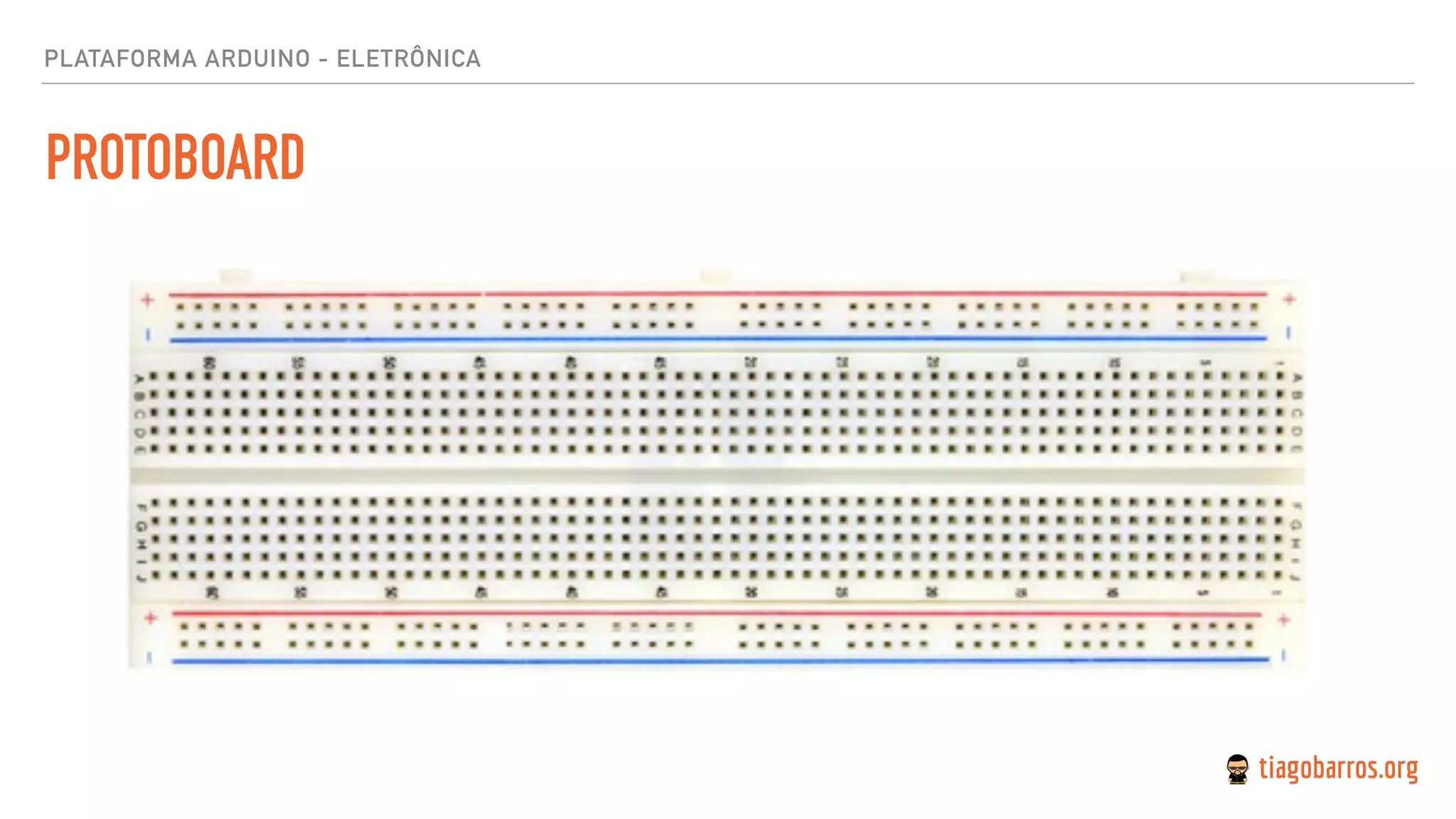 PLATAFORMA ARDUINO - ELETRÔNICA
PROTOBOARD
 