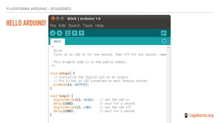 HELLO ARDUINO!
PLATAFORMA ARDUINO - ATUADORES
 