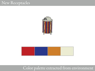 New Receptacles




           Color palette extracted from environment
 