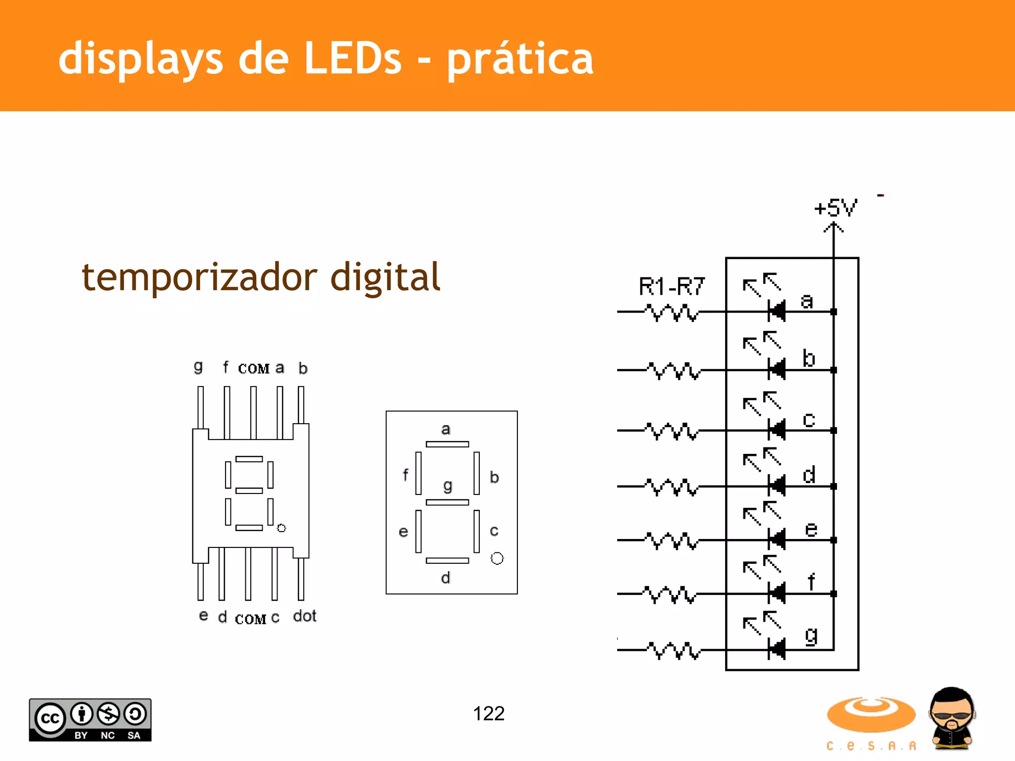 displays de LEDs - prática temporizador digital 