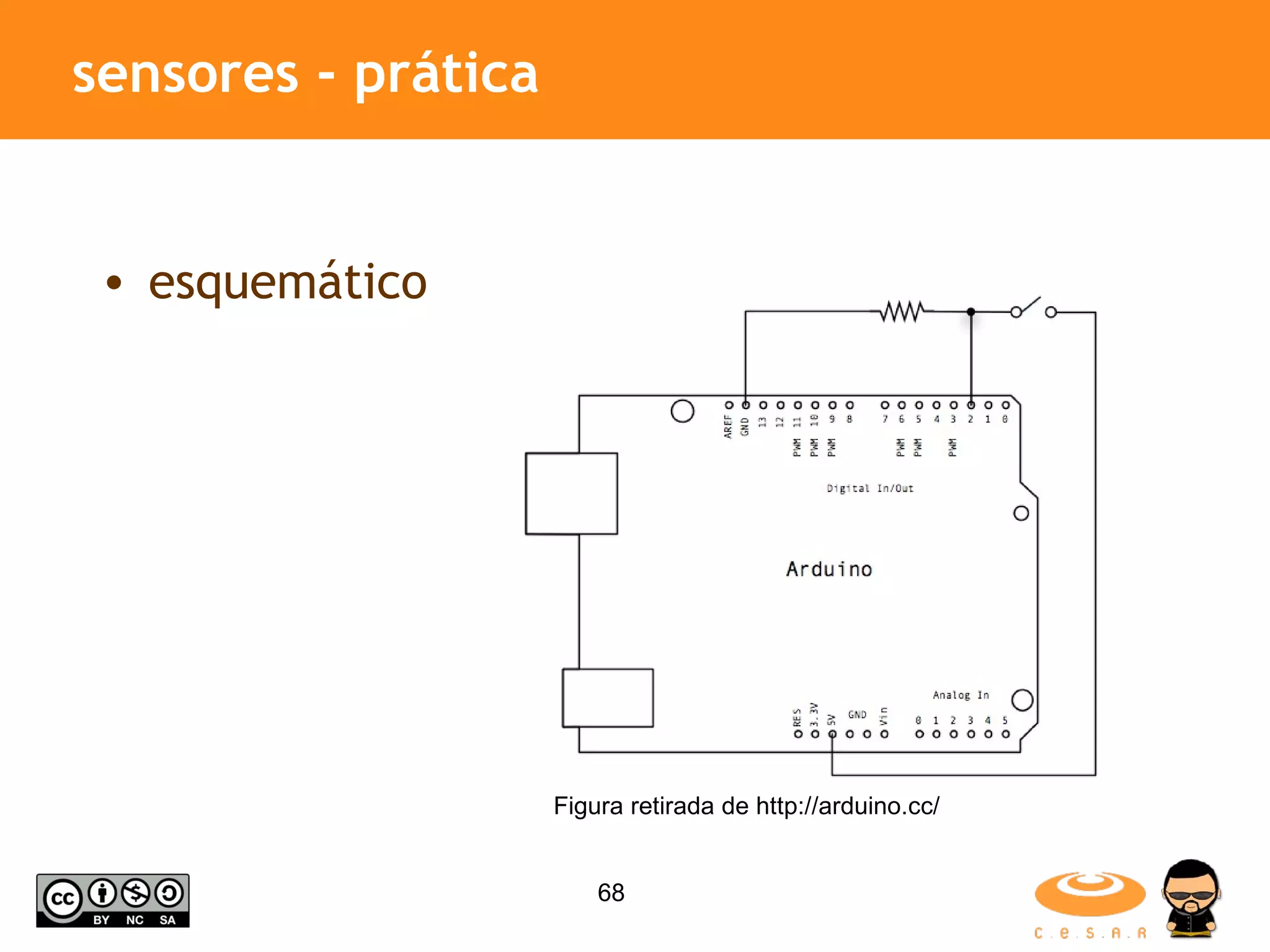 sensores - prática esquemático Figura retirada de http://arduino.cc/ 