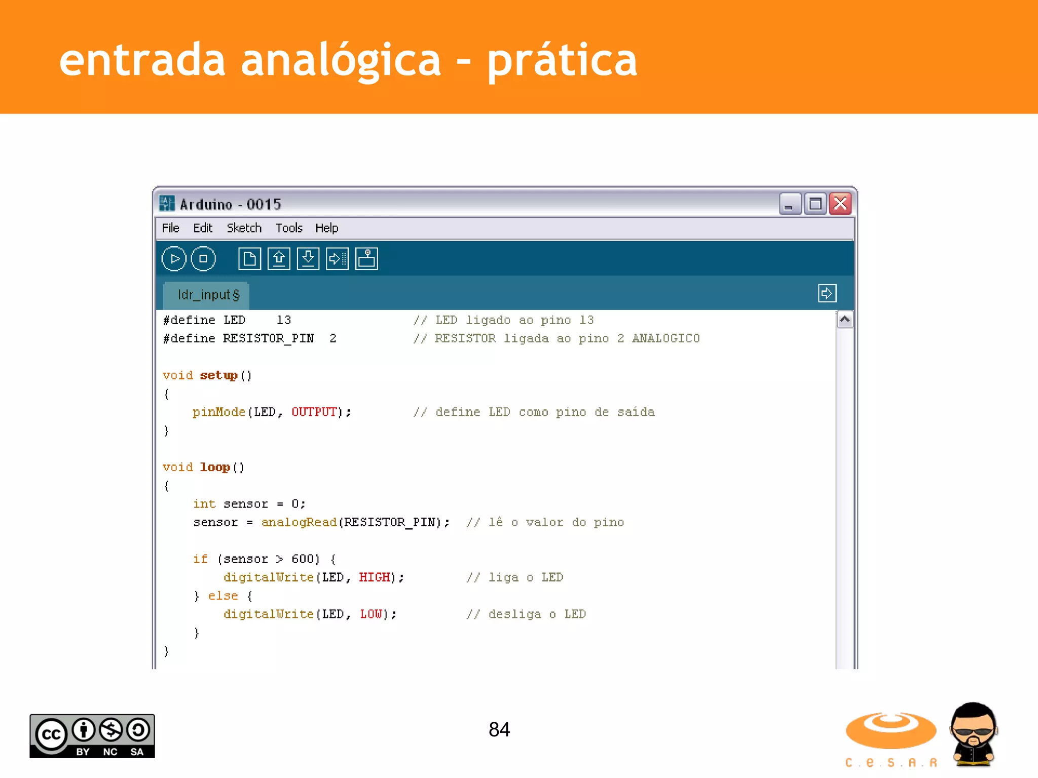 entrada analógica – prática 