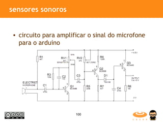 sensores sonoros circuito para amplificar o sinal do microfone para o arduino 