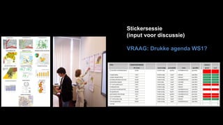 Stickersessie  (input voor discussie) VRAAG: Drukke agenda WS1? 