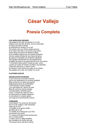 Cesar vallejo poesia completa