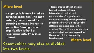 Community Dynamics and Community Actions | PPTX