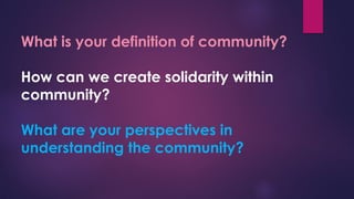 CESC-Week 2: Definition of Community Across Different Perspective | PPTX