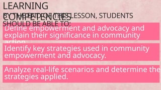 CESC REPORT ANALYZING STRATEGIES OF EMPOWERMENT AND ADVOCACY IN A ...