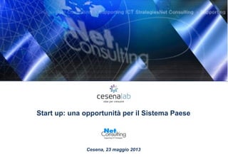 Start up: una opportunità per il Sistema Paese
Cesena, 23 maggio 2013
 
