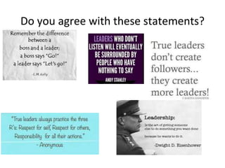 Do you agree with these statements?
 