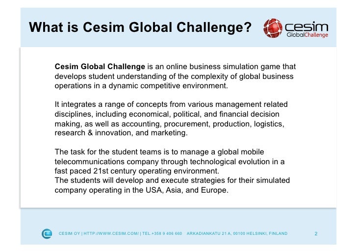 cesim global challenge cesim global challenge