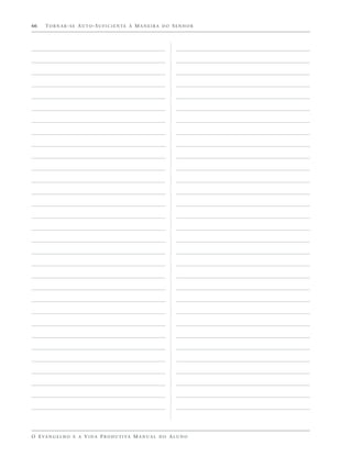 66    TORNAR-SE AUTO-SUFICIENTE À MANEIRA DO SENHOR




O E VA N G E L H O E A V I D A P R O D U T I VA M A N U A L D O A L U N O
 