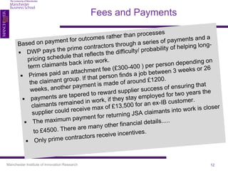 Fees and Payments




Manchester Institute of Innovation Research                       12
 