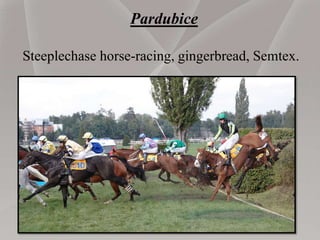 Pardubice
Steeplechase horse-racing, gingerbread, Semtex.
 