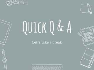 QuickQ&A
Let’s take a break
 