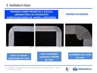 Soldadura Láser - Ac. Carbono / Inoxidable / Aluminio 