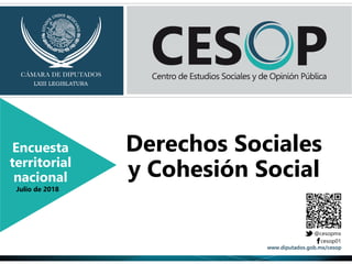 Derechos Sociales
y Cohesión Social
Encuesta
territorial
nacional
Julio de 2018
 