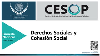 Encuesta
Nacional
Enero de 2018
Derechos Sociales y
Cohesión Social
 